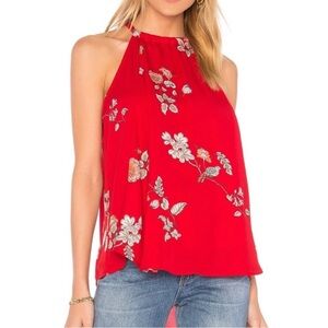BB Dakota Red Floral Blouse